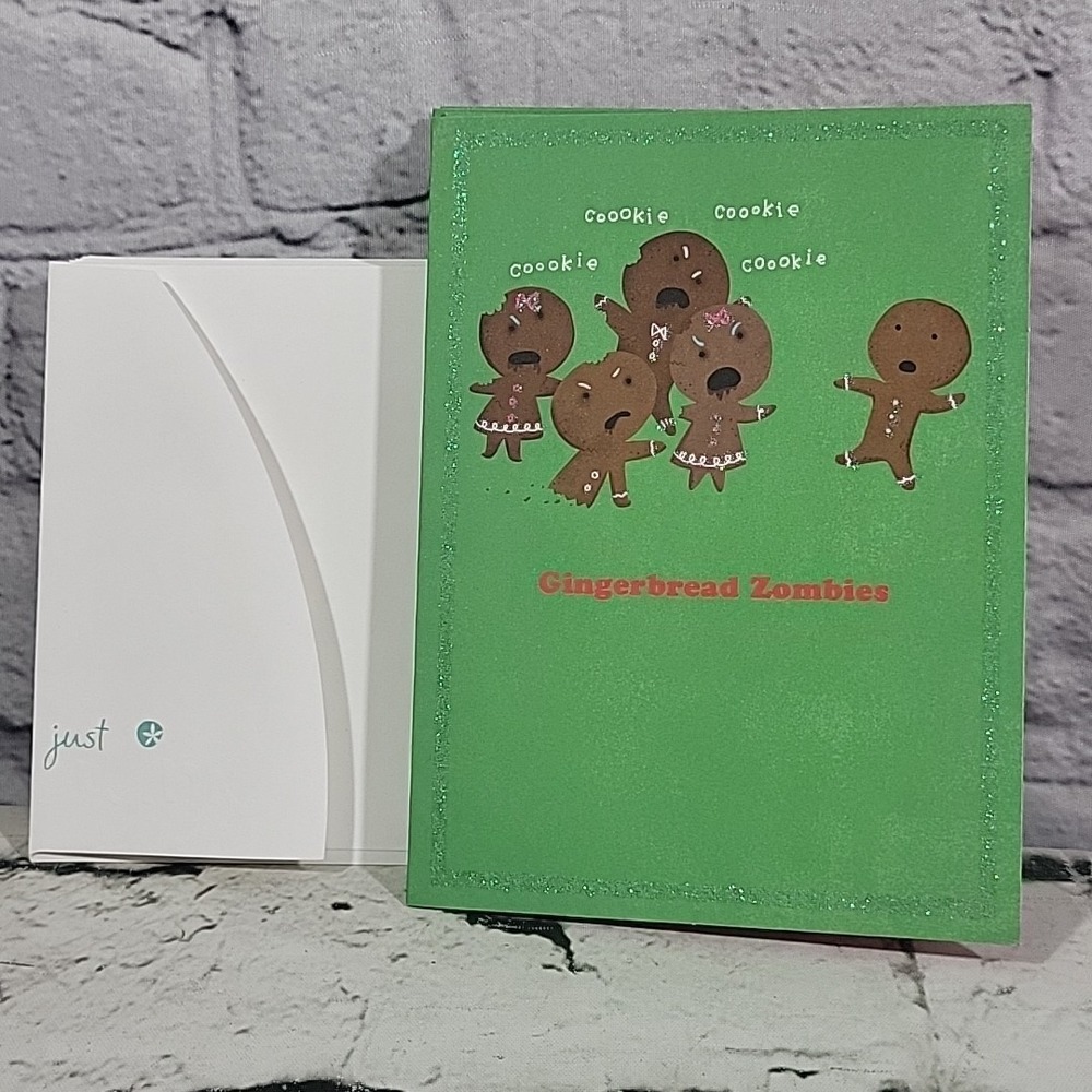 American Greetings Christmas Cards Gingerbread Zombies Lot Set Of 8 New